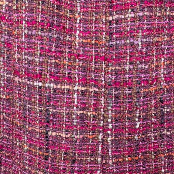 Tweed Burgundy Sz 4 Wool Blend Classic Fit Skirt Suit Acadamia Clueless Preppy - Picture 12 of 16